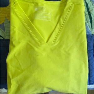 Figs Bright Yellow V-Neck Top